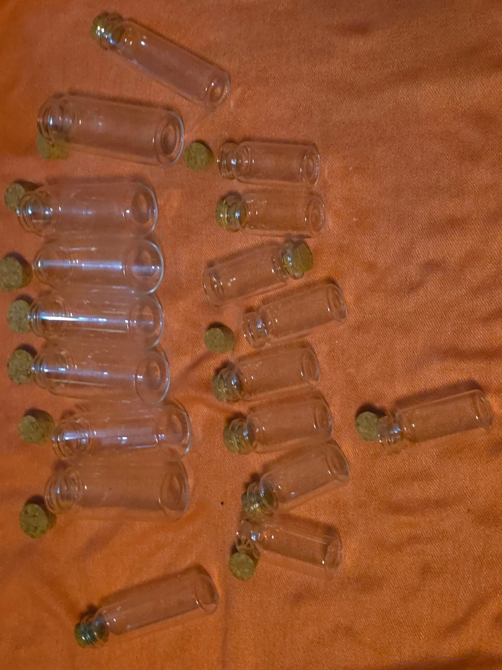 4/$25 Deal! Set Of Small Clear Glass Vials with Cork Stoppers